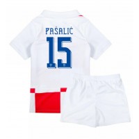 Echipament fotbal Croaţia Mario Pasalic #15 Tricou Acasa European 2024 pentru copii maneca scurta (+ Pantaloni scurti)